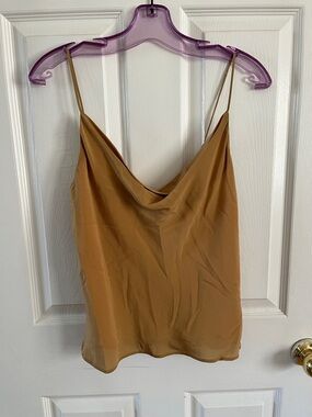 Lavender Brown Camel Cowl Neck Spaghetti Strap Camisole